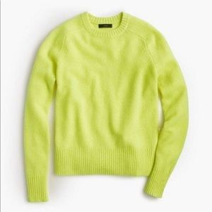 J Crew Holly sweater in neon yellow wool